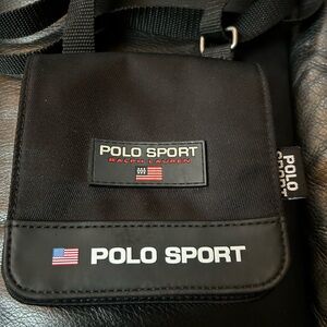 Vintage 1990’s Polo Ralph Lauren Crossbody Bag Purse Black GUC